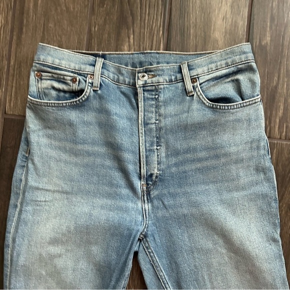RE/DONE Comfort Stretch High Rise Ankle Crop Jeans in Hazy Indigo Sz 31 - Picture 6 of 12